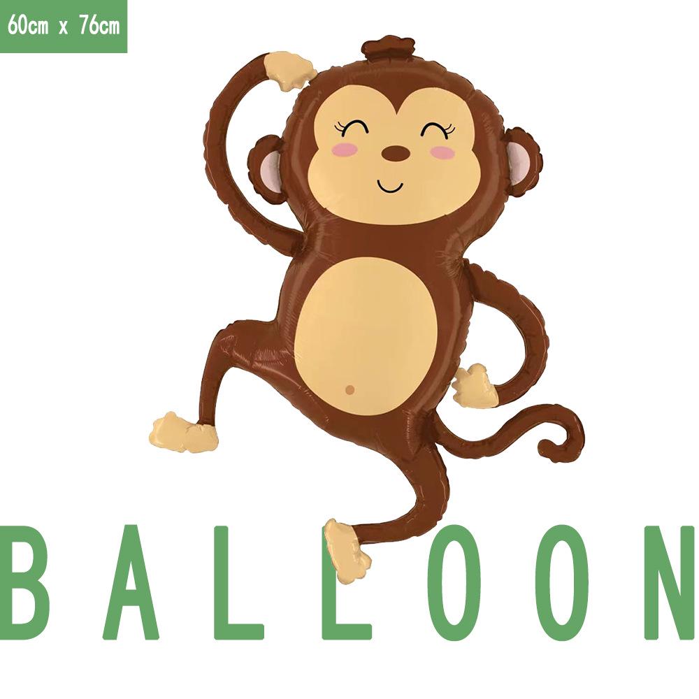 Cartoon Animal Balloons: Lion, Elephant, Monkey - Foil Decorations for Kids' Birthday Parties
