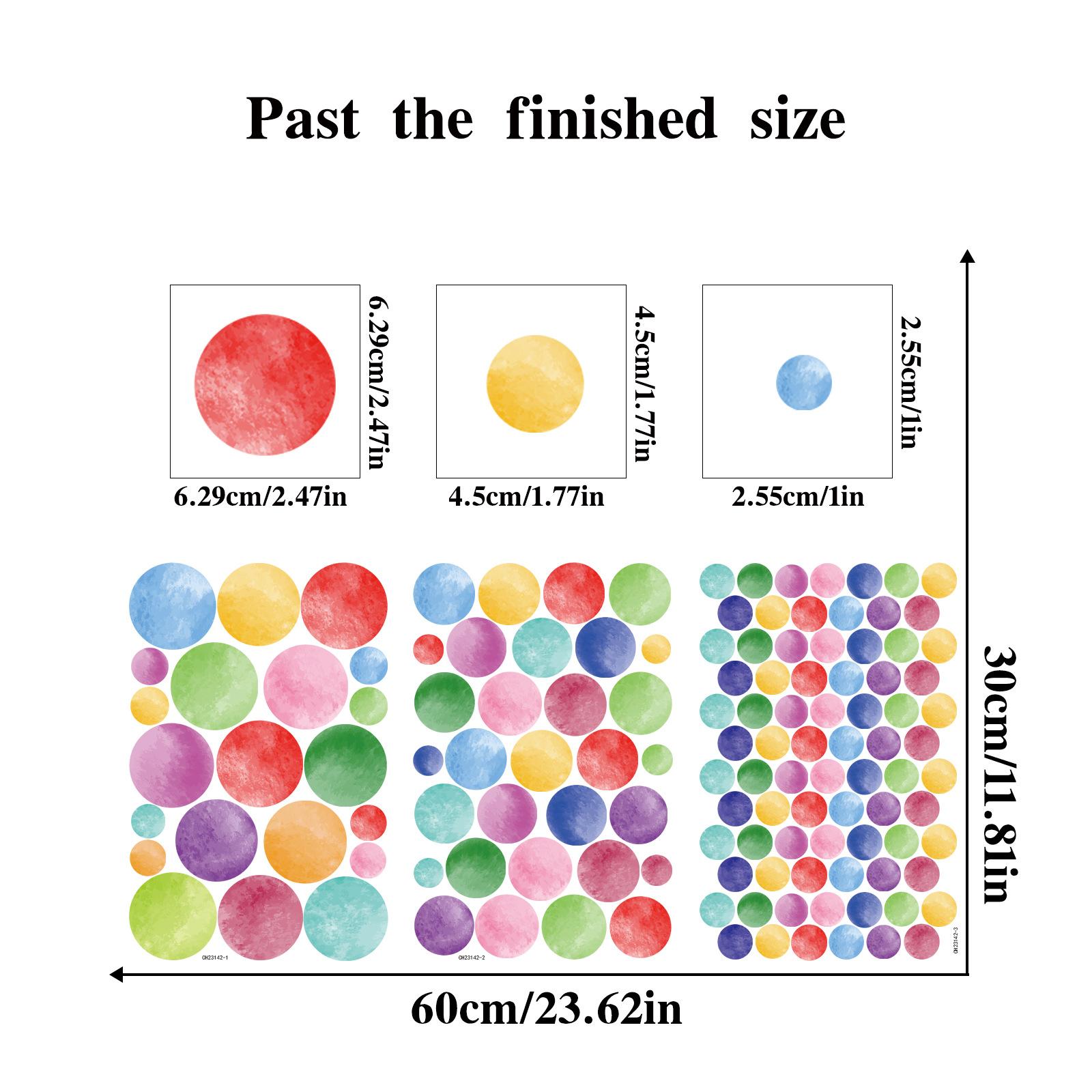 

Разноцветные наклейки на стену в горошек для детской комнаты, спальни, детской, класса, игровой комнаты, фон для декора 20x30cm*3 разноцветный