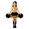 Girls Cheerleading Outfit Sleeveless Halter Sparkling Sequins Backless Tulle Tutu Dress Flower Balls Headwear Socks Set