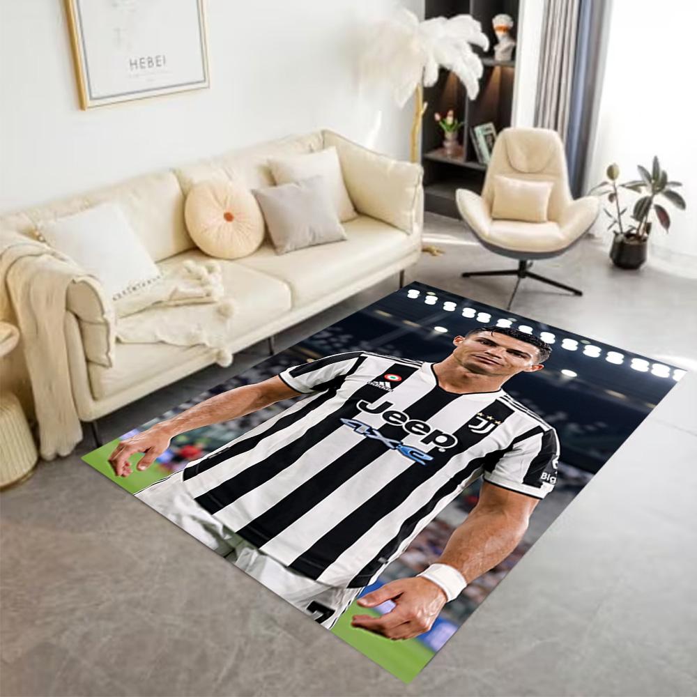 Portugal's Cristiano Ronaldo Area Rug Perfect for Playrooms Foyer Outdoor Decorate Room Antislip Carpet Office Home Decor Best for Christmas