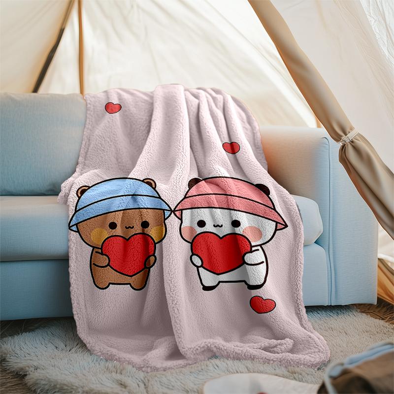 Bubu Dudu Theme Printed Blanket - Perfect for Couch, Bed, Travel & Outdoor Use | Machine Washable, Cozy & Durable.