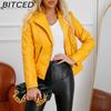 BITCED Spring/Autumn Women's Leather Jacket - Short Fit, Slim-Cut, Lightweight Leather Coat, Biker Style