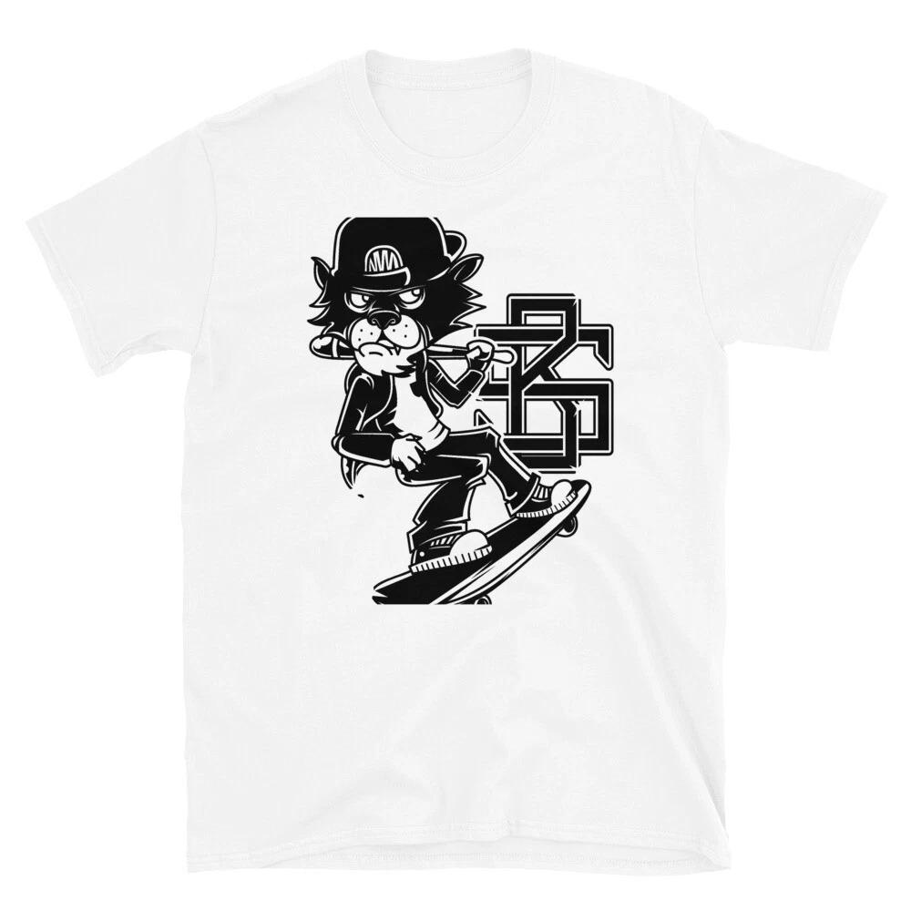 Tough Cat Skater Fantasy Monster Art Retro Classic Everyday Graphic T-Shirt M
