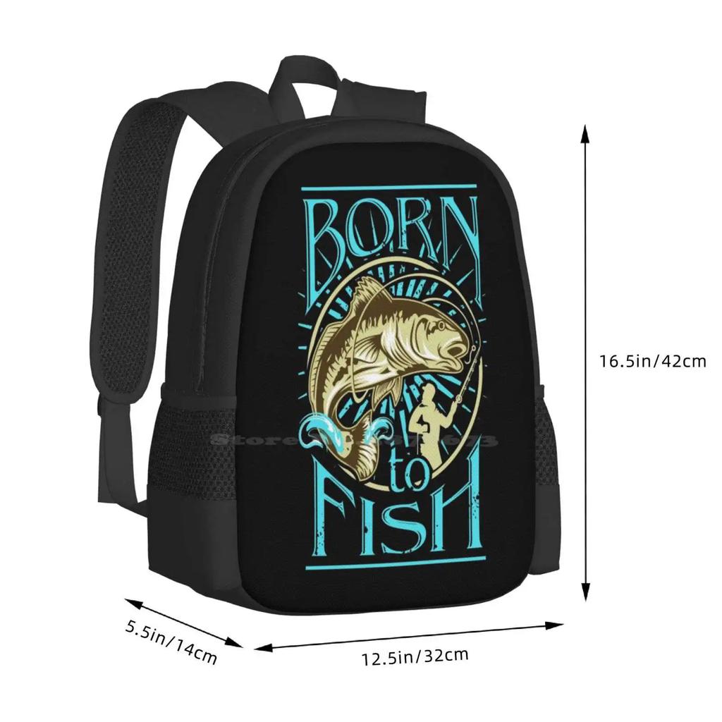 Born To Fish Backpacks For School Teenagers Girls Travel Bags Fishing For Toddler Fishing Toddler Fishing Youth Fishing Baby