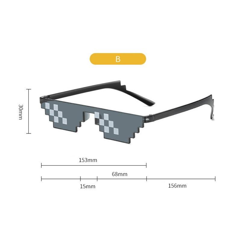 8 Bit Thug Life Sunglasses Shades Pixelated Ladies Sunglasses Eyeglasses Mosaic Sunglasses For Men Women Unisex Gift Toy Glasses