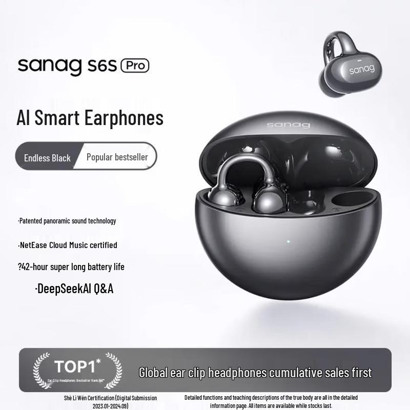 SANAG S6S Pro Clip-On AI Wireless Earbuds