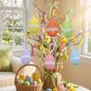 6Pcs DIY Craft Fake Easter Eggs Colorful Eggs Hanging Ornaments  Easter Party