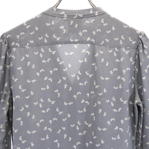 Tory Burch Silk Overall Handle Long Sleeve No Color Shirt 2 Gray Women Used