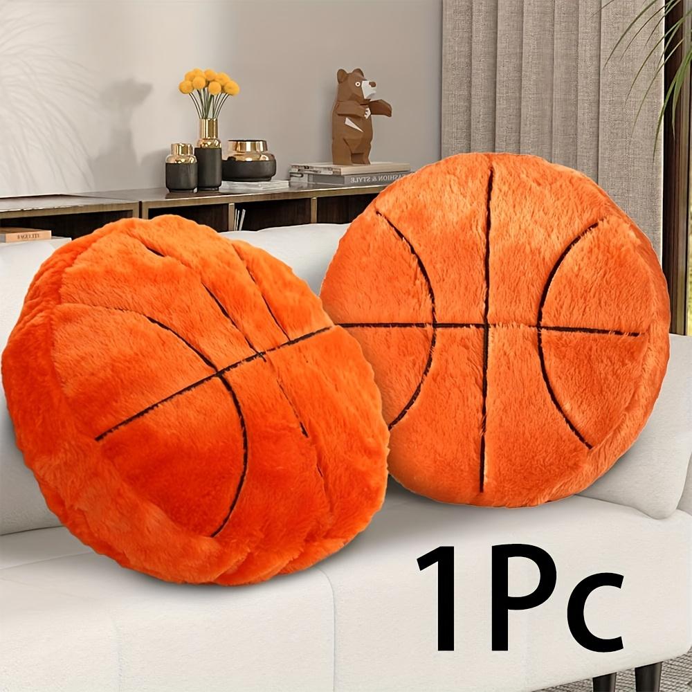 Kids' Ball Plush Pillow - Compressible Soft Long-Haired Soccer, Basketball, Baseball & Stuffed Animal Bed Cushion with Team Logos-Like Patterns