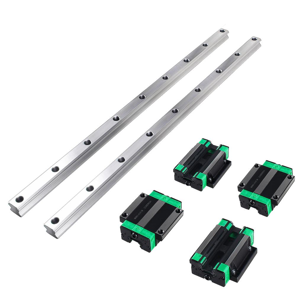 HGR20 HGR15 2pcs Square Linear Guide Rail+4pcs HGH20CA/HGW20CC HGH15CA/15CC Flang Slide Block Carriages For CNC Router Engraving