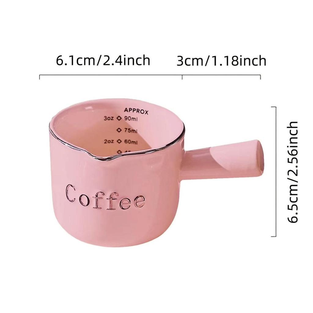 Ceramic Heat-Resistant Coffee Milk Jug with Dual Scale - Small Measuring Cup for Simple, Healthy Use