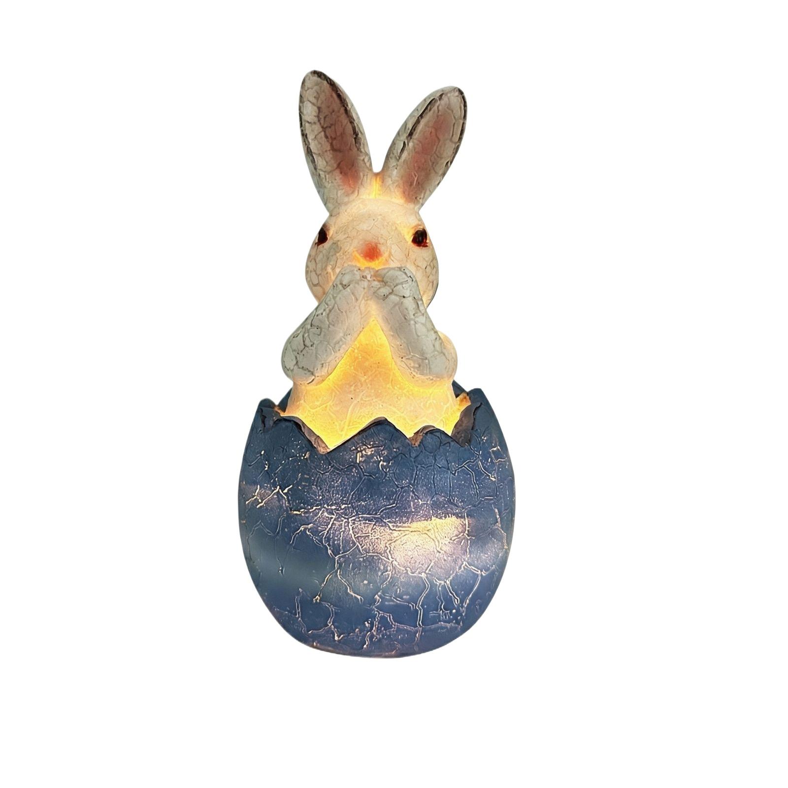 Easter Garden Ambient Light Button Battery Resin Garden Ornament Night Light One Size синий