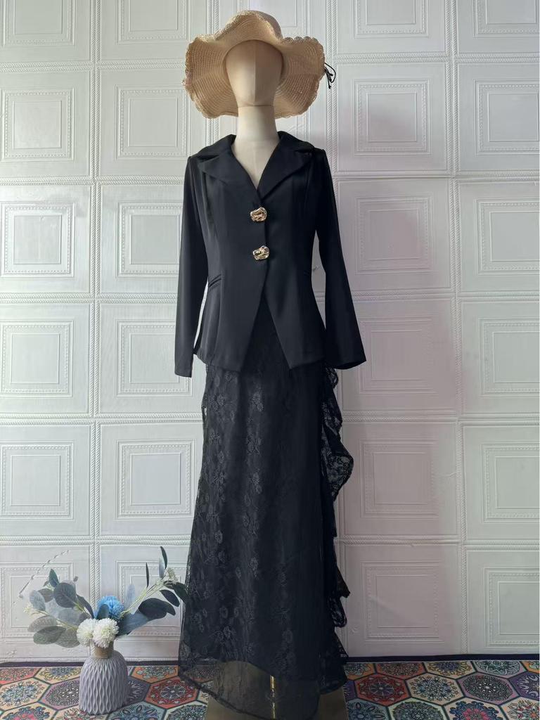 Elegante Vestido Europeo-Americano de Manga Larga Otoño 2025