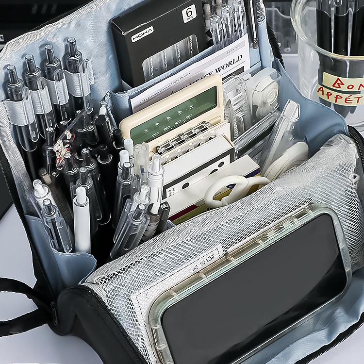 High Looking Large Capacity Pencil Case Simple Stationery Box Student Stationery Bag Storage Bag Office Stationery Supplies