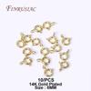 Brass Round Spring Ring Clasp Crimp Beads End Beads Findings For DIY Jewelry Making 14K/18K Gold Plated U-shaped Protective Tube