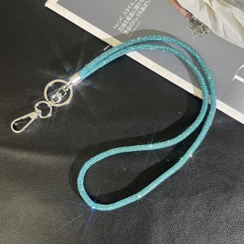 New luxury rhinestone phone strap with diamond-encrusted crossbody chain, creative high-end sparkling diamond chain bracelet accessory 6mm Rhinestones