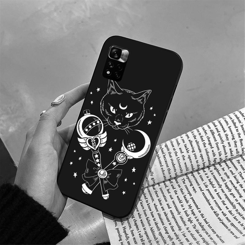 Witch Cat Art Phone Case for Xiaomi Redmi note 13 12 Pro 11S 11 10 Pro 10S 12S Redmi 10 13C 9C Funda