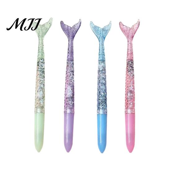 Cute Mermaid Tail Pens 4PCS Fish Gel Set, Gradient Transparent Barrel And Glossy Colorful Ink Fin Decor, Smooth Writing for Daily Note Taking