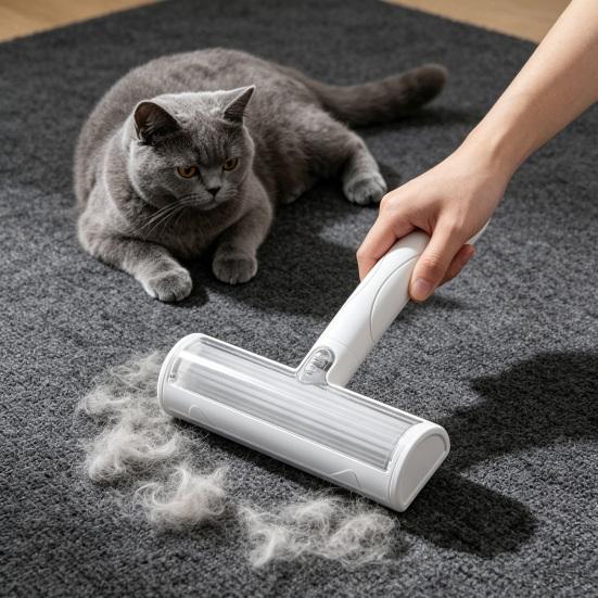 Pet Hair Remover Roller with Deshedding Brush Portable Cat Hair Remover Reusable Lint Roller for Cat And Dog Hair On Furniture Sofas Carpets Cars