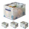Waterproof PVC Clothes Storage Basket Clear Foldable Underwear Organizer Box with Metal Frame Save Space Sundries Storage Box
