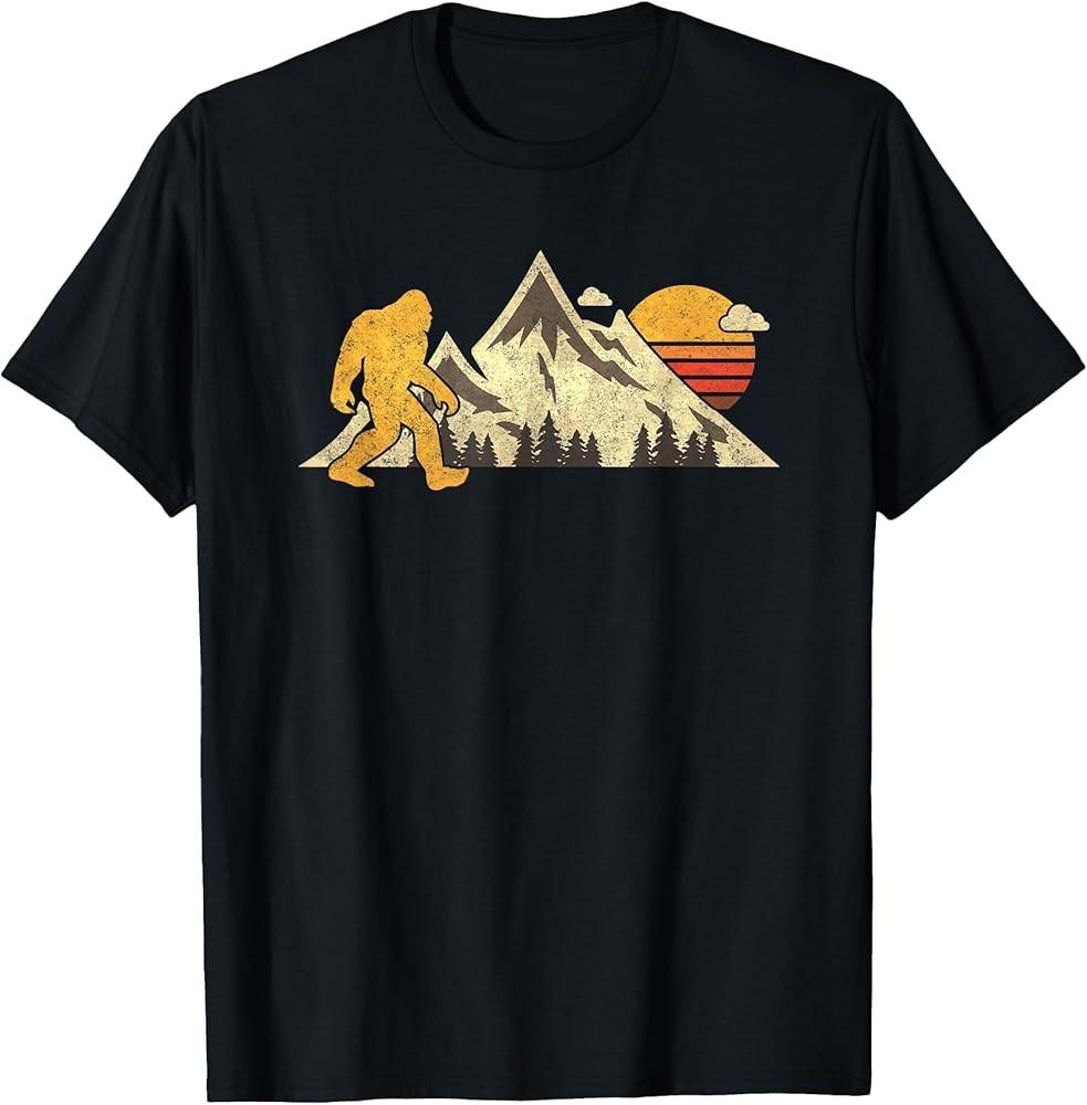 Bigfoot Vintage Mountain Sun Sasquatch Camping Hiking TShirt Unisex T-Shirt S