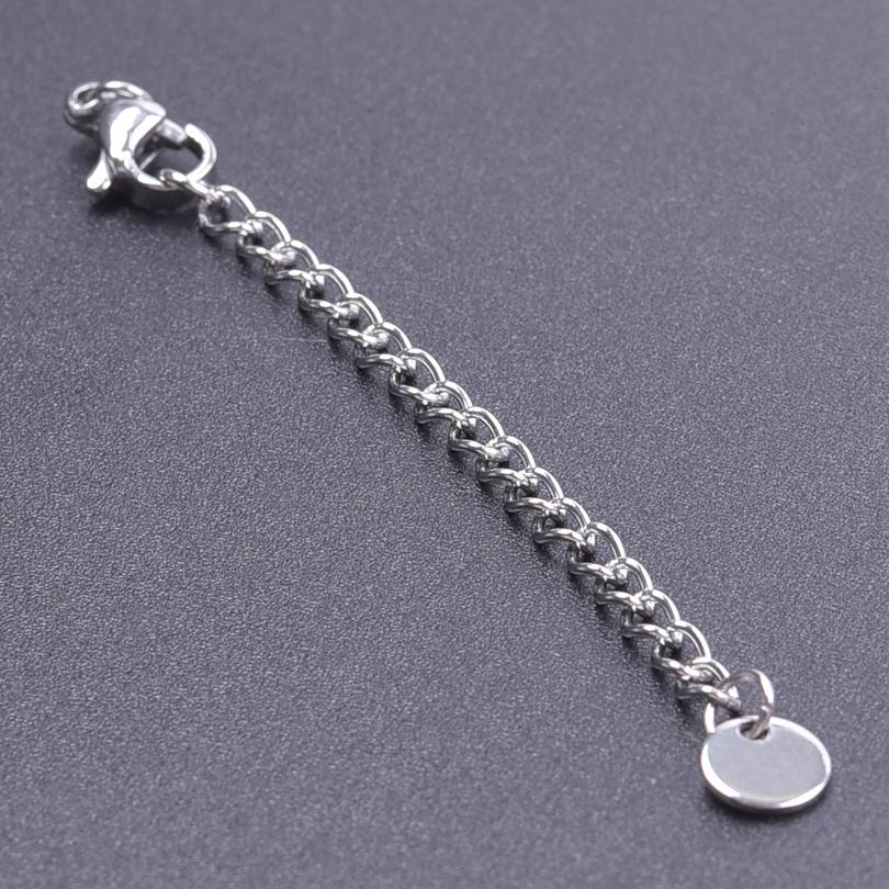 High Quality Waterproof Heart Rectangle Stainless Steel Extention/Tail Chain DIY Jewelry Making Supplies Metal Handmade Necklace