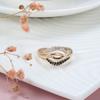 Nuevos Pendientes Anillo con Hojas Color Oro Rosa Conjuntos Para Mujeres Bling Zircón Negro Natural Pendientes Finos Elegantes Conjuntos de Joyería para Bodas