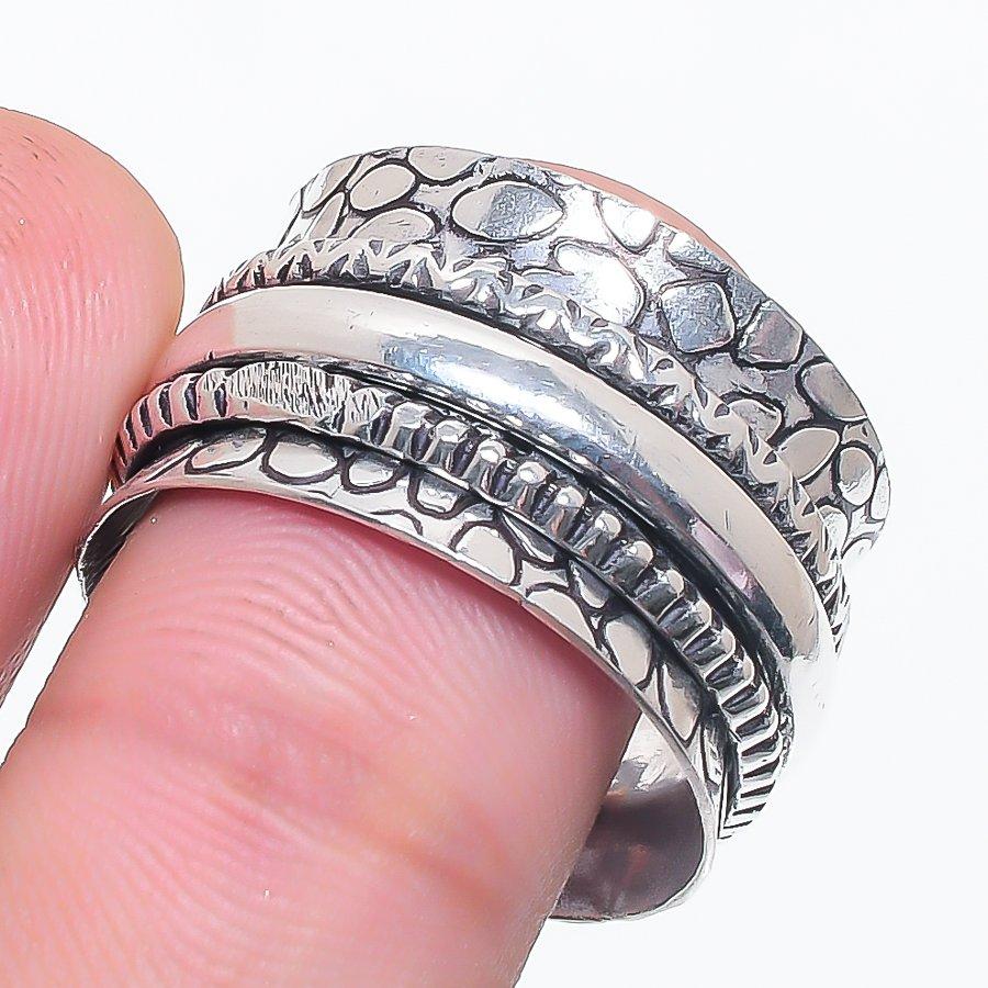 

Natural Meditation Spinner 925 Sterling Silver Jewelry Ring Size 7.5 l6B41
