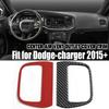 2x REAL Carbon Fiber Central Air Vent Outlet Cover Trims For Dodge Charger 2015+