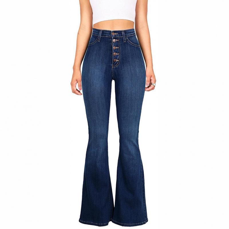 2025 Women's High-Waist Slim Flared Jeans - European and American Style