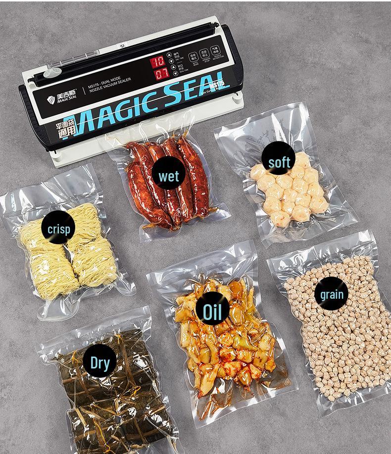 Compact Food Vacuum Sealer, 5mm Sealing Width, Ideal for Plastic Bags and Household Use, Free Shipping