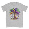 Mardi Gras Palm Tree TShirts Unisex  Novelty Pure Cotton Tees Crew Neck Short Sleeve T Shirts Gift Idea Tops