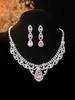 Elegant Rhinestone Zirconia Necklace & Jewelry Set for Bridal & Evening Wear