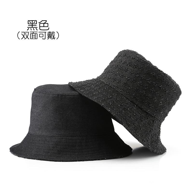 

Шляпа весна и осень клетчатая купол джинсовая шляпа-ведро модный уличный тренд солнцезащитная шляпа от солнца шляпа-панама adjustable чёрный