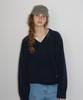 Sseomweeobeoteo Hazel Alpaca V-Neck Knit - Navy