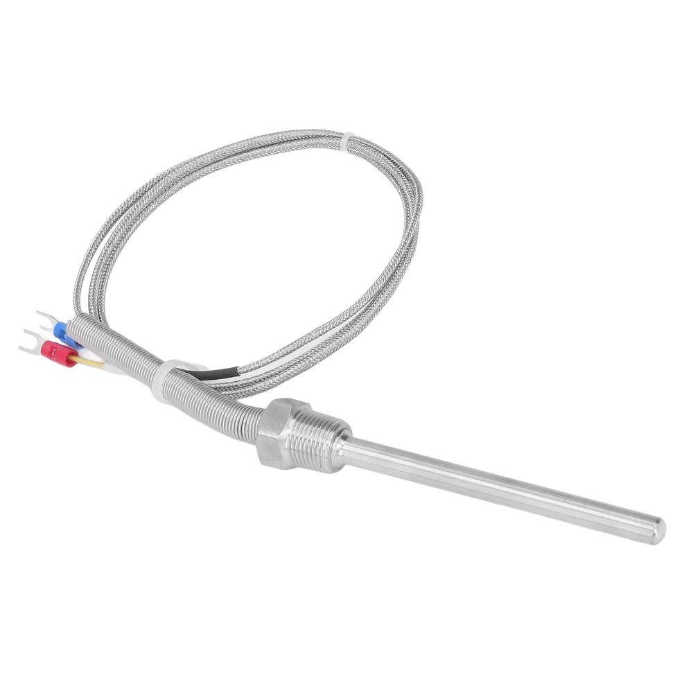 0‑1250℃ Thermocouple Sensor 8x100mm 3/8 NPT Temperature Sensor Probe Durable 1m / 3.28ft K Type Thermocouple Temperature Control