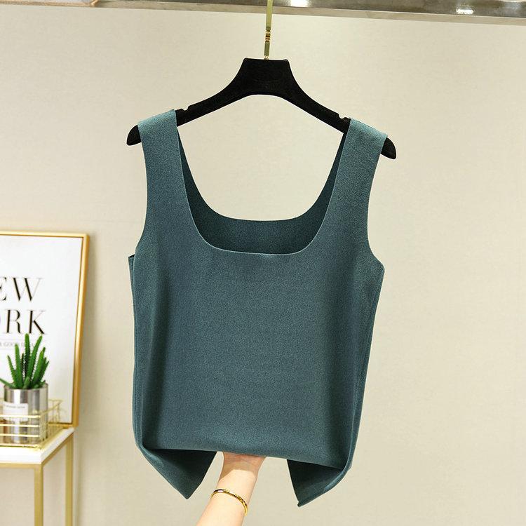 Women's Square Neck Sleeveless Tank Top Slim Fit Casual Thermal Camisole