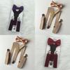Vibrant Youth Suspender And Bow Tie Set With Strong Elastic And Adjustable Length