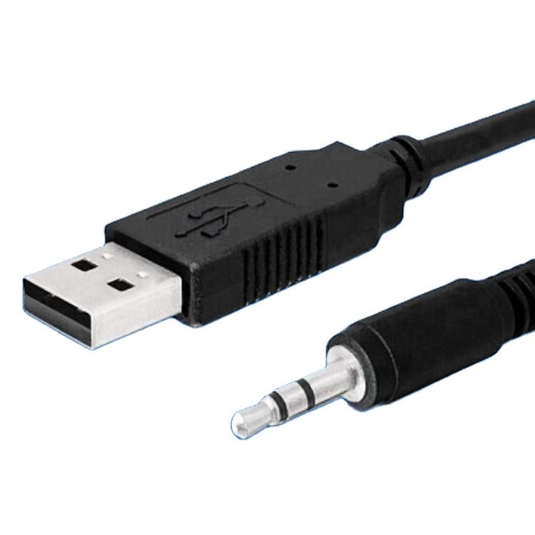 FTDI TTL to USB Angled DC3.5mm Audio Jack Converter Cable TTL-232R-5V AJ for Barcode Scanner & Printer with 5A Fast Charging 1.8 m чёрный