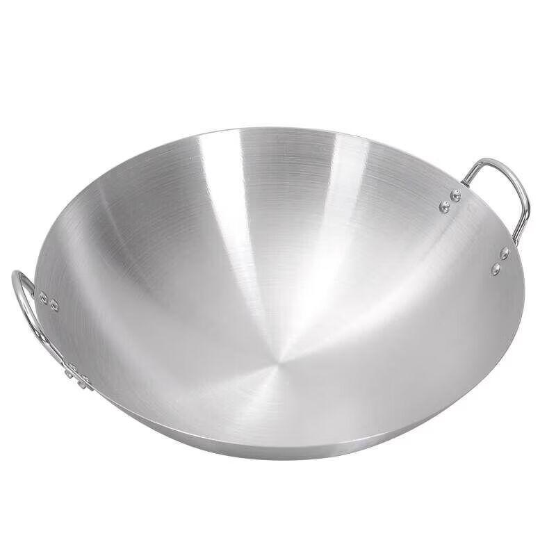 Commercial 304 Stainless Steel Double-Handle Stir-Fry Wok