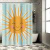 Smiling Sun Design Waterproof Shower Curtain for Bathroom Decor, High-Quality Material  Perfect for Modern Bathrooms