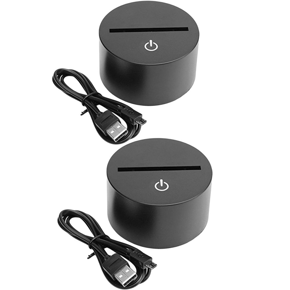 

2/6/12 Pcs 3D LED Lamps Base Night Light DIY Clear Acrylic Sheets With RGB Color Remote USB Cable Light Stand Decor Room Gifts B7 color 2 pcs