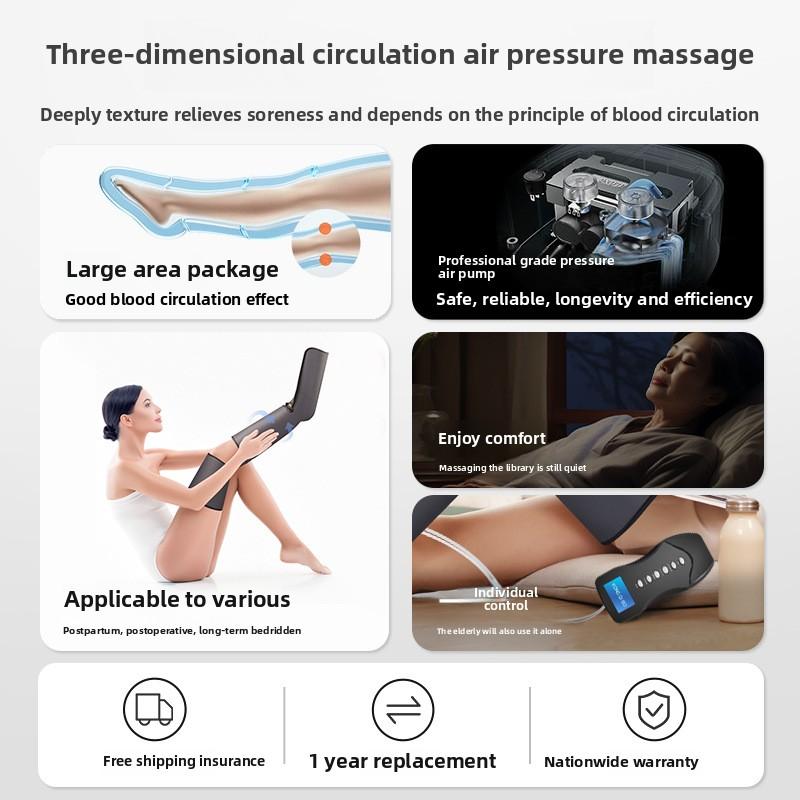 Fußkompression Luftdruck Haushalt Elektrisches Beinmassagegerät, Luftwellen-Beinmassagegerät