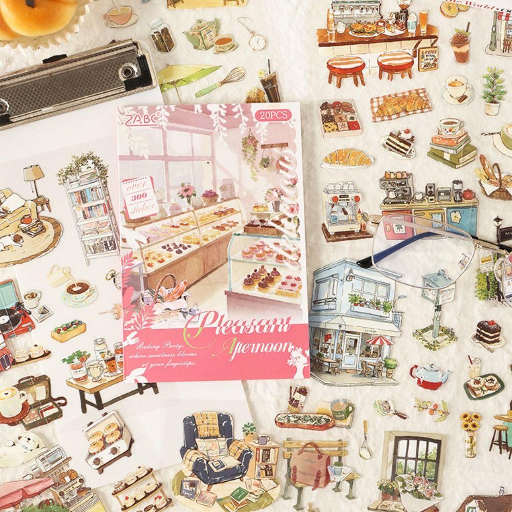 20 Blatt Tagebuchaufkleber Wasserdichter Scrapbook-Aufkleber Niedliches Aufkleberbuch Schreibwaren