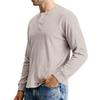 Men's Casual Knit Button-Up Long-Sleeve Shirt