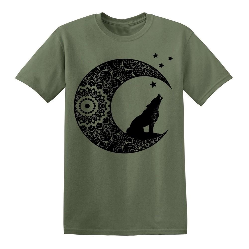 Howling wolf moon tshirtwolvesnativespriteoaktribaltattootshirtgifttop 2XL