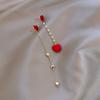 Delicate Asymetric Heart Love Modeling Pendant Ear Line for Women Long Tassel Heart Drop Earrings Fashion Party Jewelry Gifts
