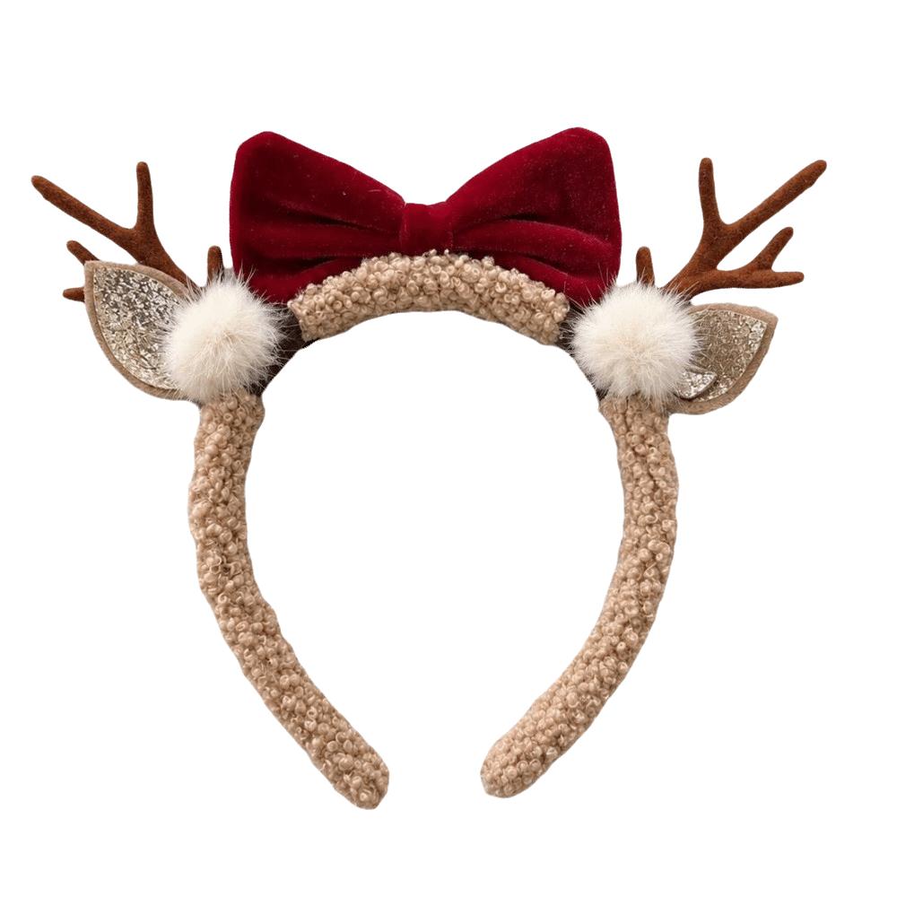 Snowflake Reindeer Antlers Headband Plush Xmas Headwear Atmosphere Christmas Headband New Year
