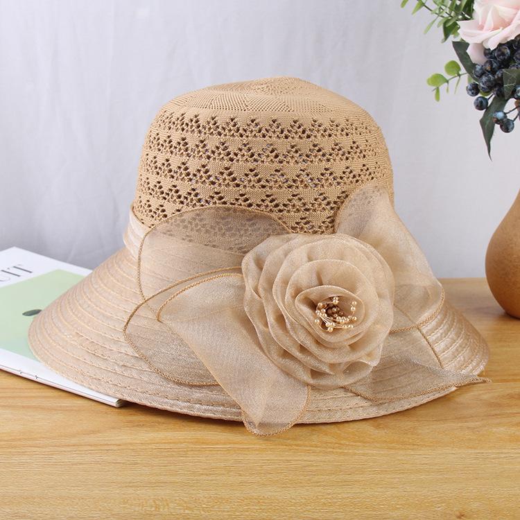 Mesh Flower Organza Fisherman's Hat Children Summer Breathable Sun Visor Elegant Dome Sun Hat