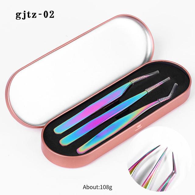 Manikyr pincett i rostfritt stål Färgglad titanuppsättning Pro Nagelsaxar Clipper Tools Acne Needle Beauty Tool Kit